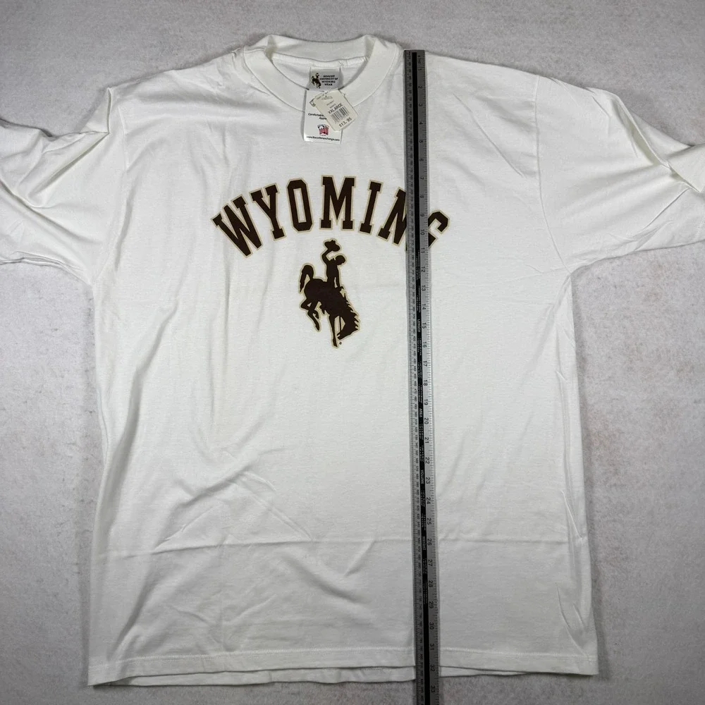 University of Wyoming T-Shirt Mens XXL White Steamboat Cowboy Logo NWT Cotton - Picture 6 of 7